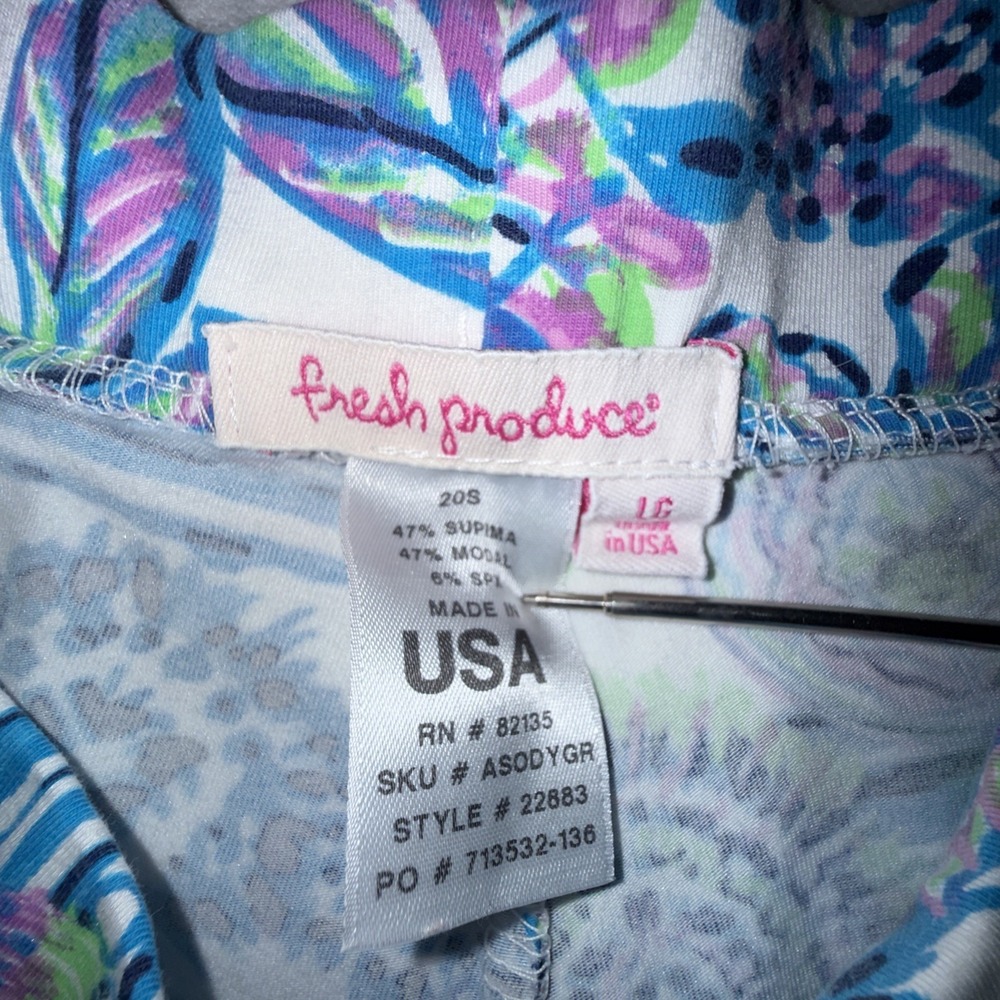 Fresh Produce Blue Floral Skort Skirt Shorts Women's Sz L Summer Activewear - Picture 8 of 9